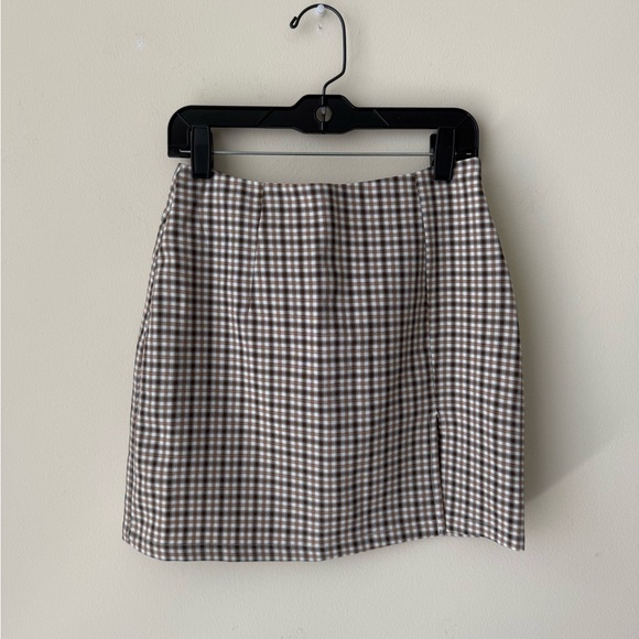 Cotton Candy LA Dresses & Skirts - Cotton Candy LA Brown & White Gingham Mini Skirt